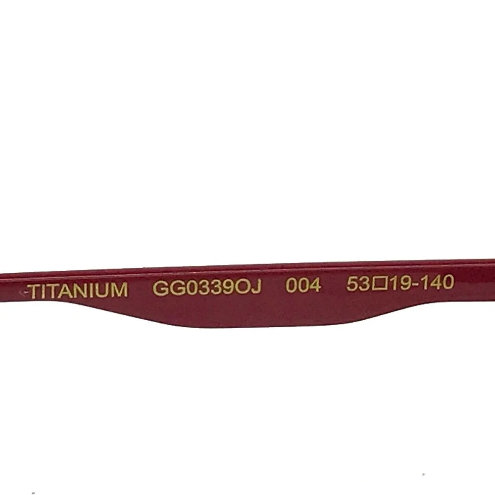 Gucci Eyeglasses Frames GG0339OJ 004 Titanium Red Oval Half Rim 53-19-140